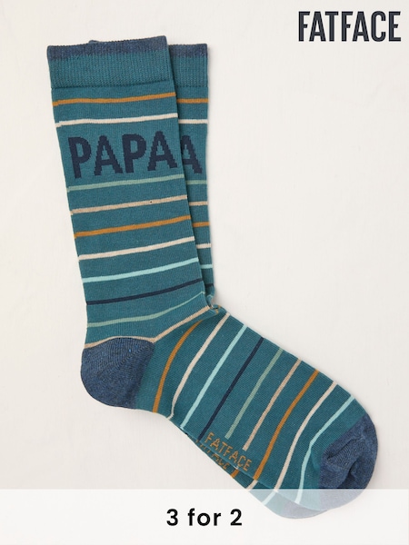 FatFace Teal Blue Papa Socks (AL0433) | £7.50
