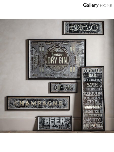 Gallery Home Brown Retro Beer Bar Mirrored Sign (AL0476) | £95