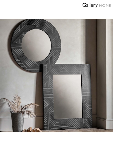 Gallery Home Black Wood Holywell Rectangle Mirror (AL0484) | £135