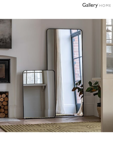 Gallery Home Black Metal Whitland Rectangle Leaner Mirror (AL0491) | £199