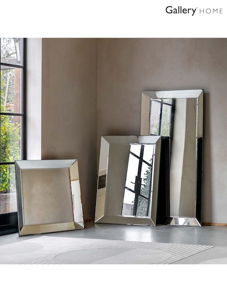 Gallery Home Silver Clear Bevelled Glass Risca Square Wall Mirror (AL0493) | £250