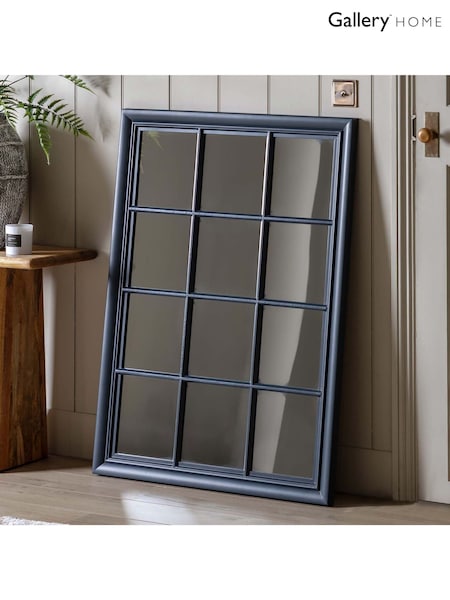 Gallery Home Grey Wood Loughor Rectangle Window Mirror (AL0499) | £155