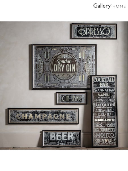 Gallery Home Brown Retro Espresso Mirrored Sign (AL0509) | £95