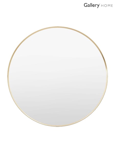 Gallery Home Gold Metal Whitland Large Round Mirror (AL0513) | £130