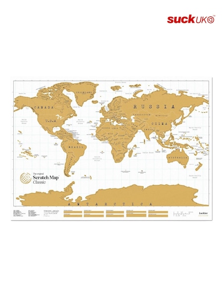 Suck UK Gold Large Classic Scratch Map (AL0566) | £25