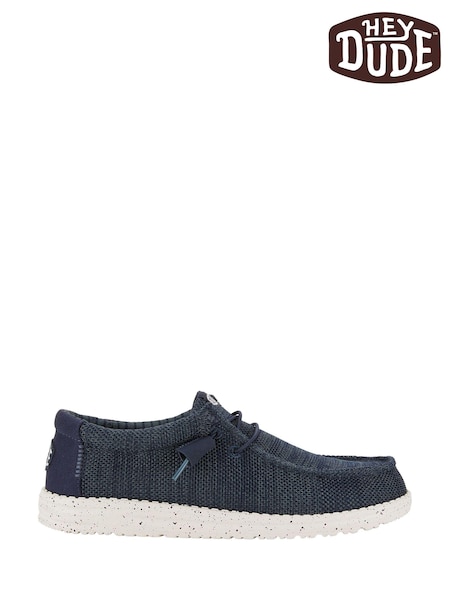 HEYDUDE Blue Wally Stretch Mesh Shoes (AL0606) | £50