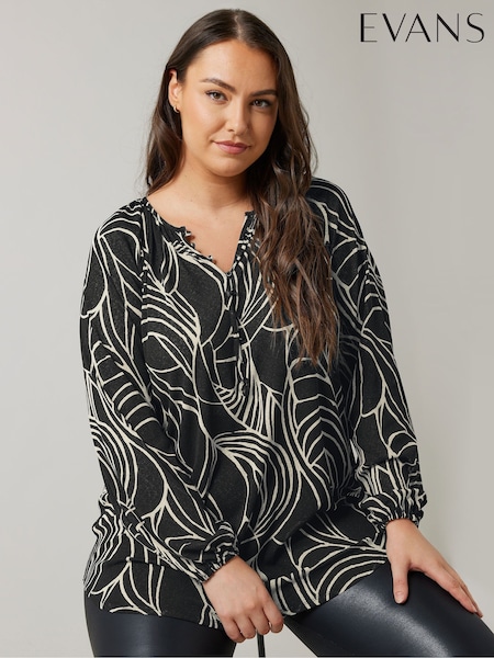 Evans Geometric Print Boho Blouse (AL0741) | £39