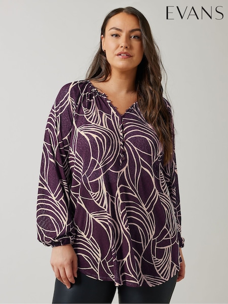 Evans Geometric Print Boho Blouse (AL0753) | £39
