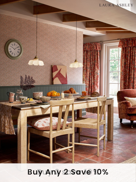 Laura Ashley Washed Oak Braystone 6-8 Seater Fixed Dining Table (AL0763) | £960