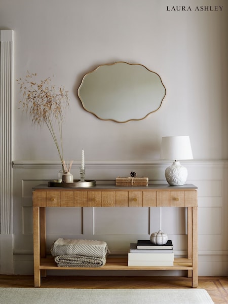 Laura Ashley Washed Oak Braystone 2 Drawer Console Table (AL0770) | £770