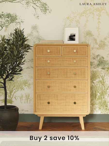 Laura Ashley Natural 1 Millen 6 Drawer Chest of Drawers (AL0772) | £895