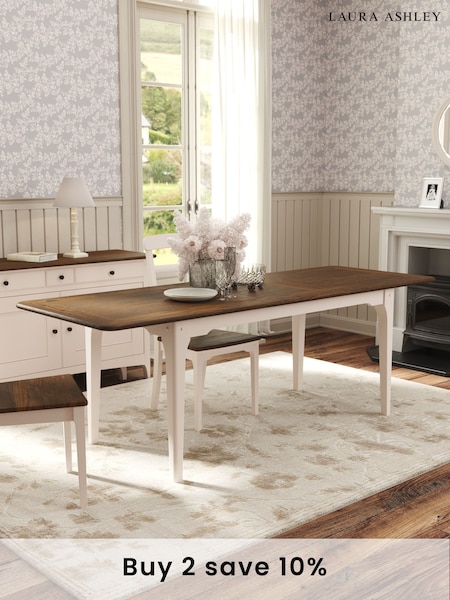 Laura Ashley Soft Truffle Dark Chestnut Hapton 6-8 Seater Extending Dining Table (AL0782) | £895