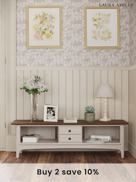 Laura Ashley Soft Truffle Dark Chestnut Hapton TV Up to 65 inch Unit (AL0787) | £695