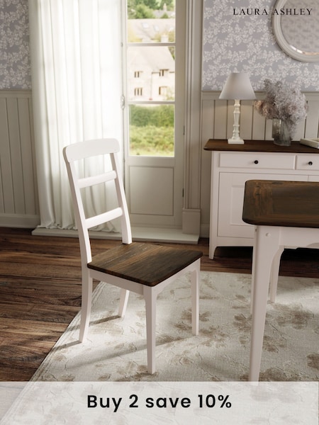 Laura Ashley Soft Truffle Dark Chestnut Hapton Pair Of Dining Chairs (AL0788) | £475