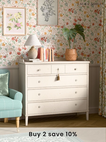Laura Ashley Antique White Annaside 3+3 Drawer Chest (AL0790) | £825