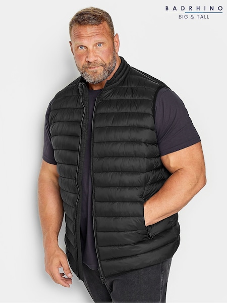 BadRhino Big & Tall Black Puffer Gilet (AL0801) | £45