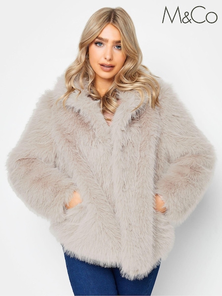 M&Co Natural Faux Fur Jacket (AL0907) | £70