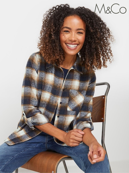 M&Co Natural Check Shirt (AL0913) | £33