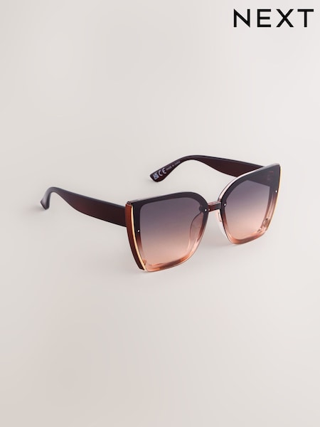 Bronze/Pink Square Cat Eye Sunglasses (AL0999) | £16