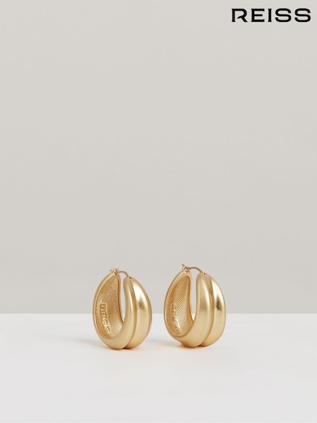 Reiss Gold Tone Sophie Sculptural Hoop Earrings (AL1165) | £48