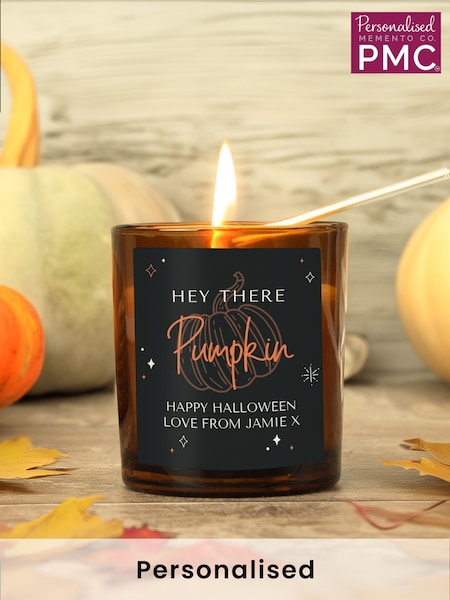 Personalised Pumpkin Candle Jar by PMC (AL1211) | £14