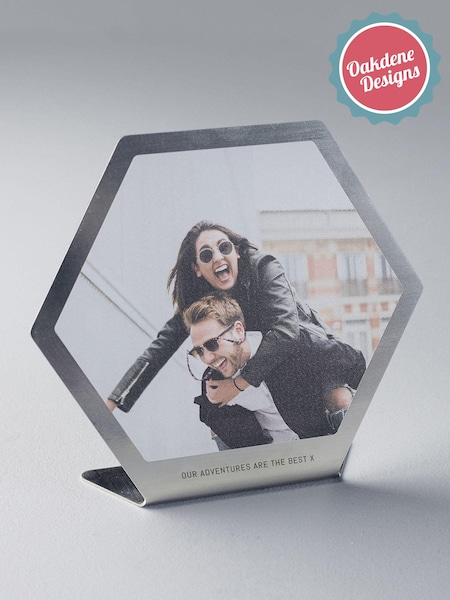 Personalised Metal Hexagonal Photo Print by Oakdene (AL1214) | £25