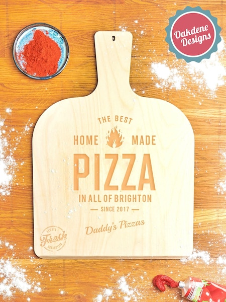 Personalised Wooden Pizza Peel/Paddle by Oakdene (AL1219) | £27
