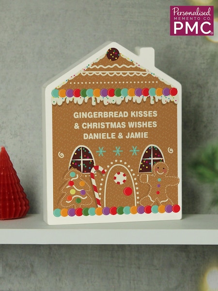 Personalised Gingerbread House Christmas Wooden Ornament by PMC (AL1259) | £16