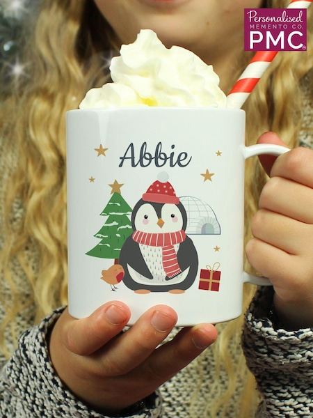 Personalised Christmas Penguin Plastic Mug by PMC (AL1283) | £15