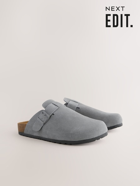 Grey EDIT Suede Mules (AL1314) | £38