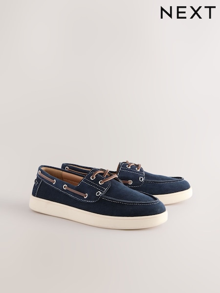 Navy Suede Cupsole Boat Shoes (AL1331) | £52