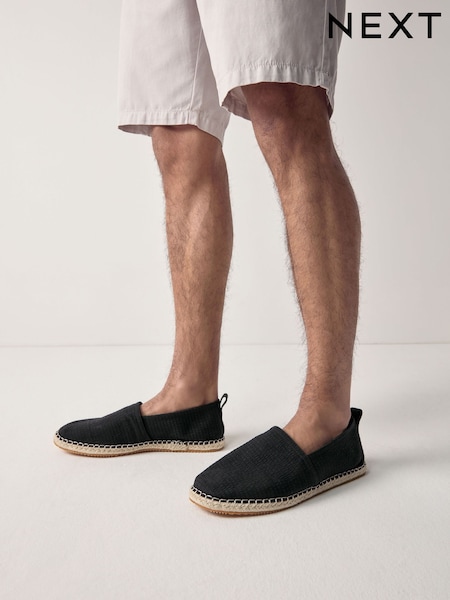 Black Searsucker Espadrille (AL1368) | £25