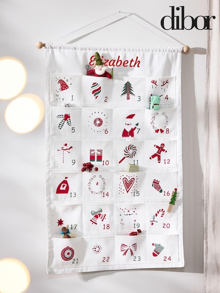 Personalised Christmas Countdown Hanging Advent Calendar by Dibor (AL1402) | £24