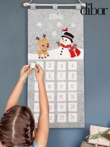 Personalised Snowy Adventure Hanging Christmas Advent Calendar by Dibor (AL1403) | £25