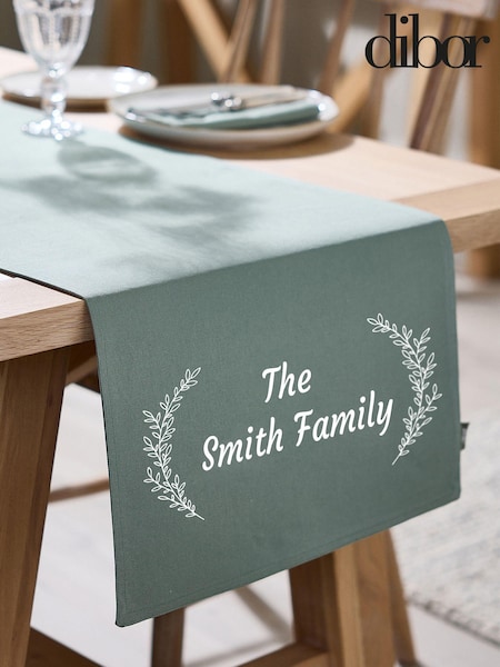 Personalised Botanical 100% Cotton Table Runner by Dibor (AL1404) | £25