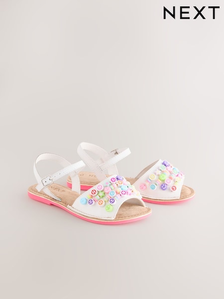 White Beaded Sandals (AL1413) | £26 - £33