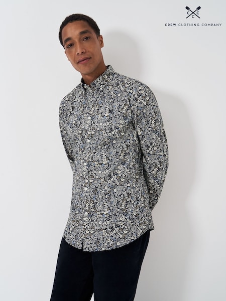 Crew Clothing Blue Meadow Print 100% Cotton Shirt (AL1643) | £59