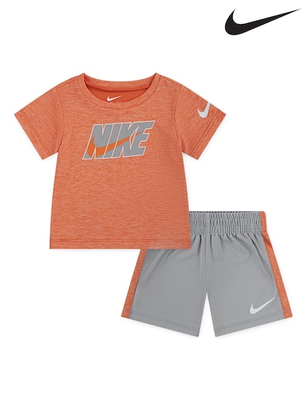 Nike Grey Short Sleeve T-Shirt and Shorts Set (AL1675) | £30