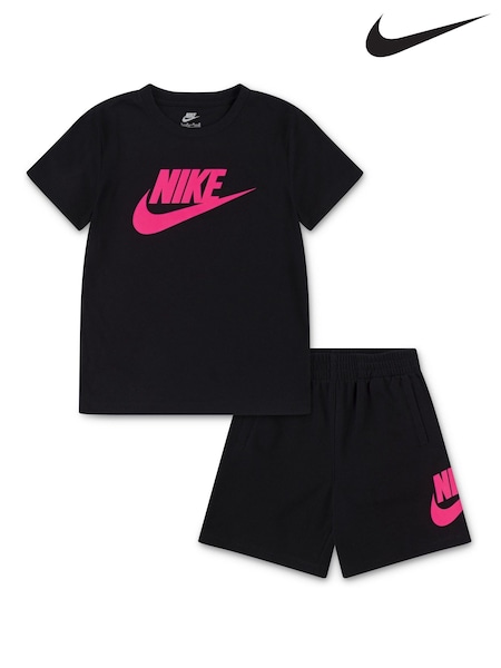 Nike Black Little Kids Club T-Shirt and Shorts Set (AL1720) | £35