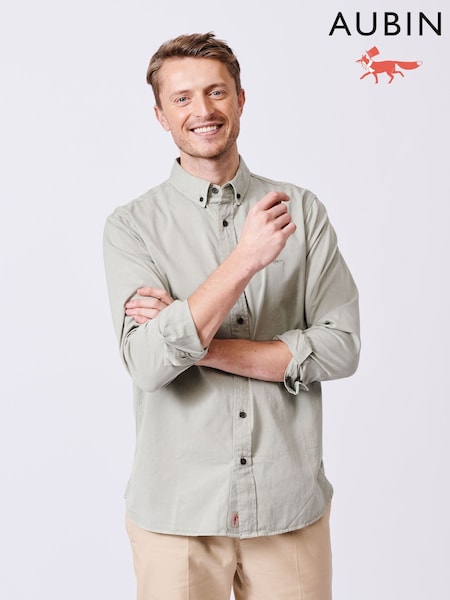 Aubin Green Hessle 100% Cotton Shirt (AL1835) | £89