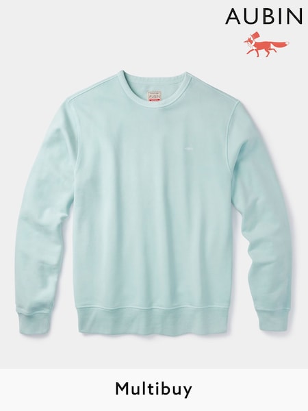 Aubin Blue Vestry Crew 100% Cotton Sweatshirt (AL1837) | £79