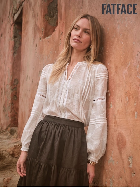 FatFace Jasmine Ivory Decorative Blouse (AL1874) | £69