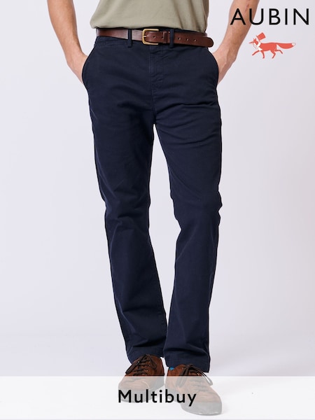Aubin Blue Witham Stretch Chinos (AL1942) | £99