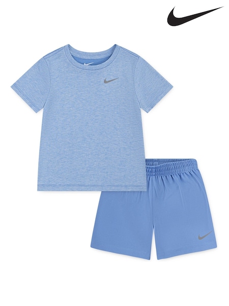 Nike Blue Little Kids DriFIT Shorts and T-Shirt Set (AL1951) | £30