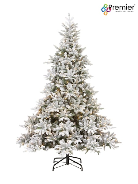 Premier Decorations Ltd Green Snowy Pre-Lit Snowy Andorra 7 Feet Christmas Tree (AL1998) | £400
