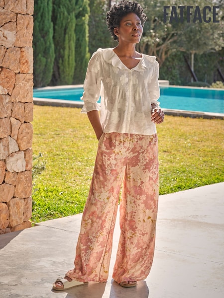 FatFace Zelda Rose Pink Wide Leg Trousers (AL2005) | £59