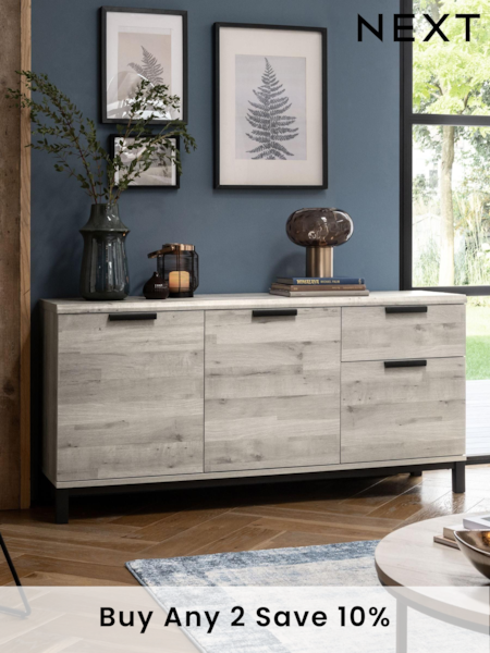 Light Grey Bronx Large Sideboard (AL2057) | £450
