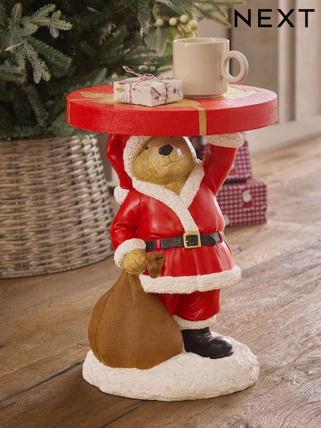 Red Bertie Bear  Christmas Shaped Side Table (AL2065) | £125