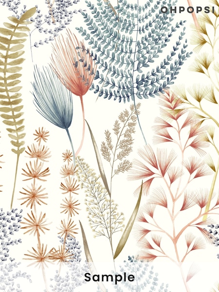 Ohpopsi Denim Summer Ferns A4 Wallpaper Sample (AL2124) | £1