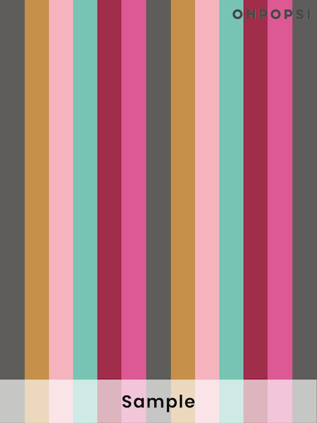 Ohpopsi Hot Magenta Rainbow Bloc A4 Wallpaper Sample (AL2129) | £1